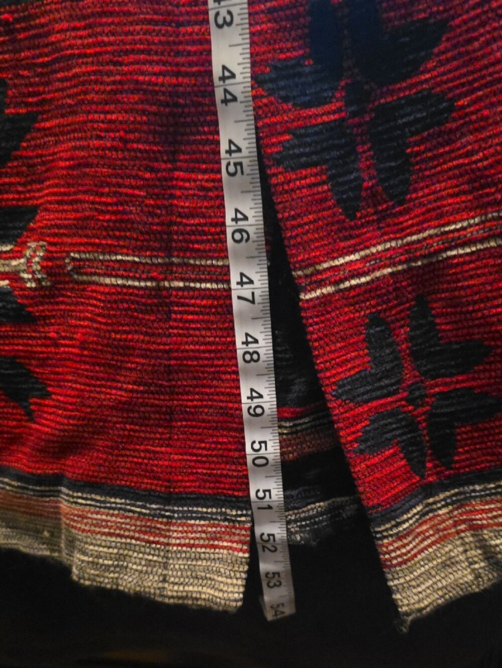 New FrontierWomen’s Red Patterned Long Duster Coat with Faux Fur Collar - Picture 7 of 11